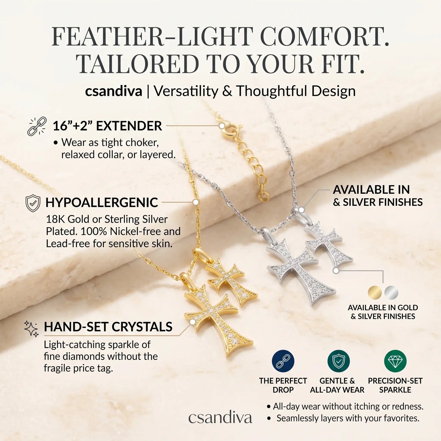 ✨ Faith Cross Necklace – A Symbol of Love, Blessing & Protection ✝️